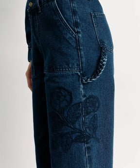 Pantalón Bordado Denim