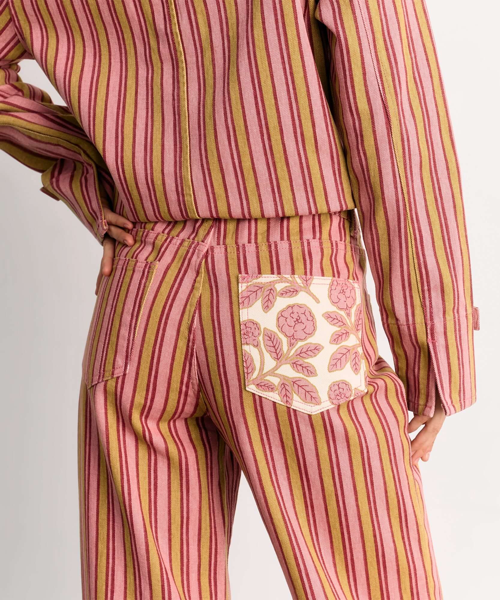 Pantalón Rayas Pink Denim