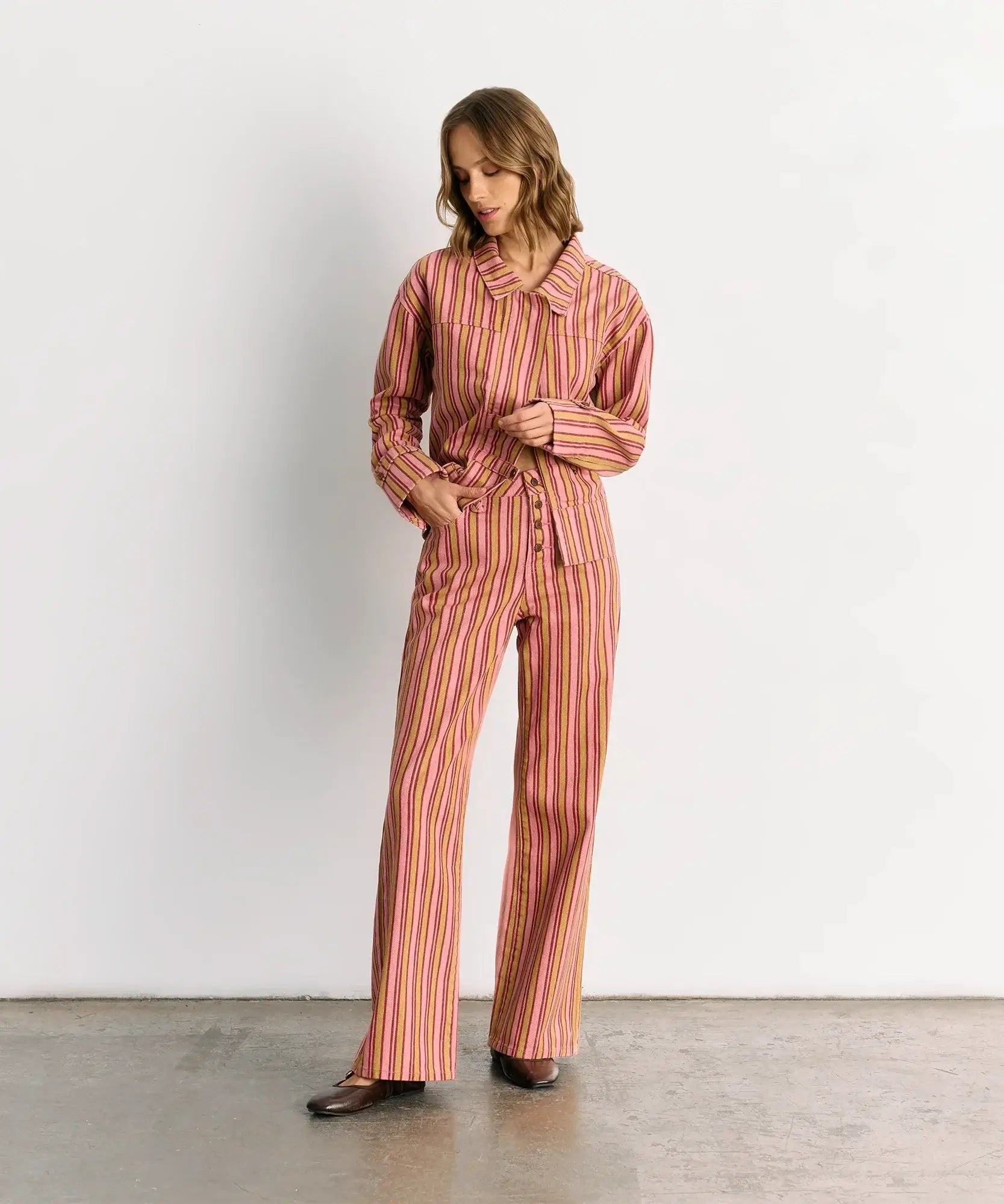 Pantalón Rayas Pink Denim