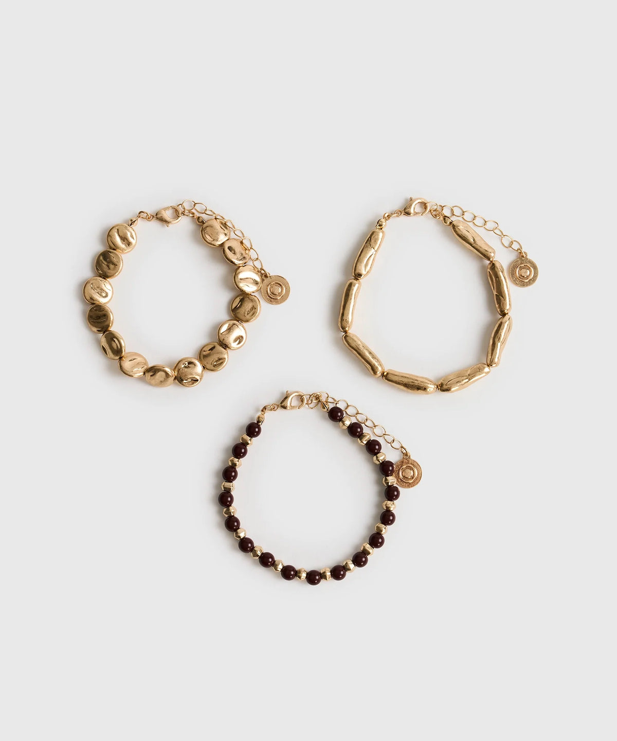 Set Pulseras Mostacillas Y Piedras Irregulares