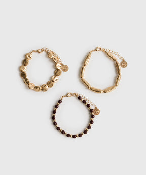 Set Pulseras Mostacillas Y Piedras Irregulares