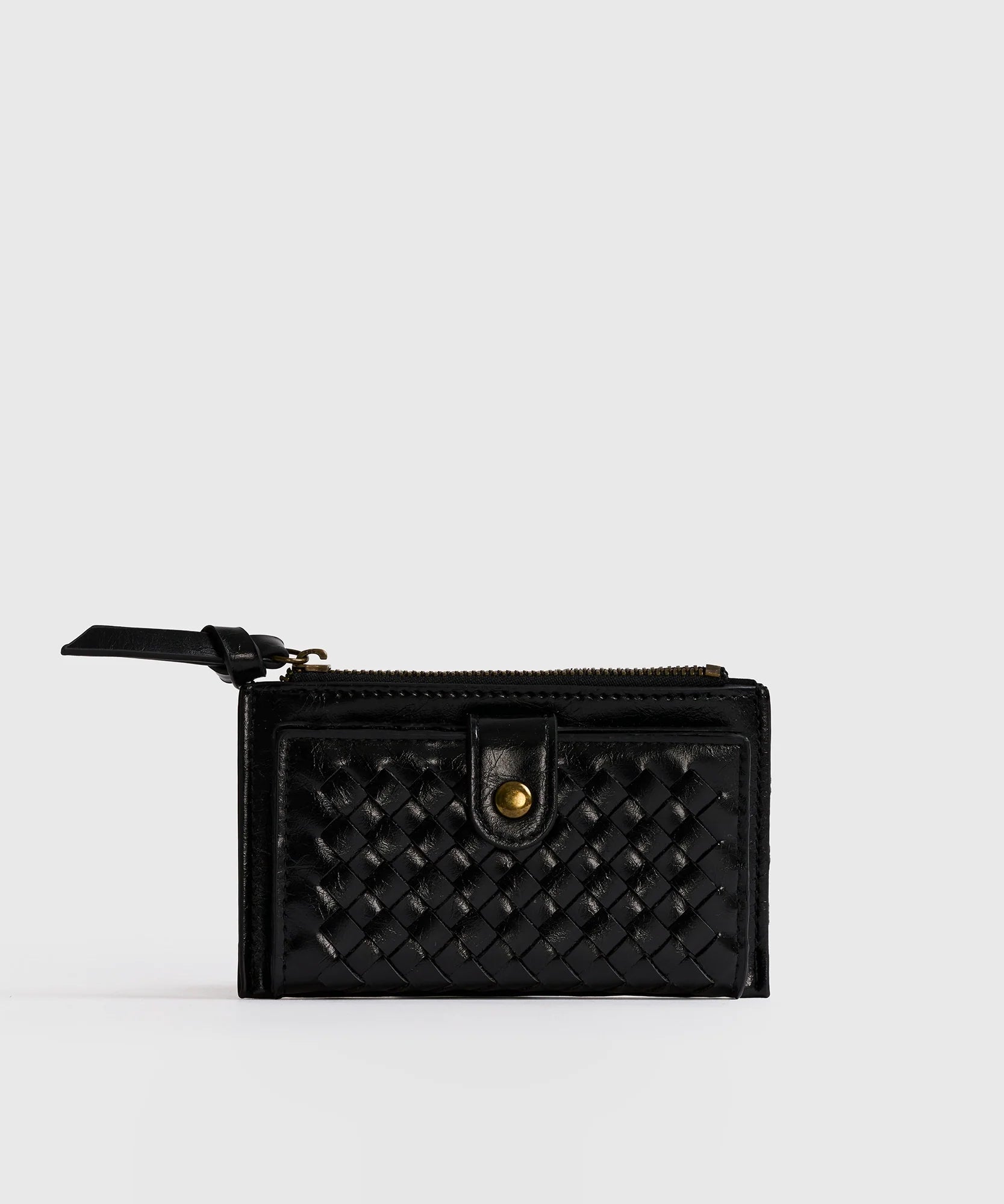 Billetera Tejido Botón Woman