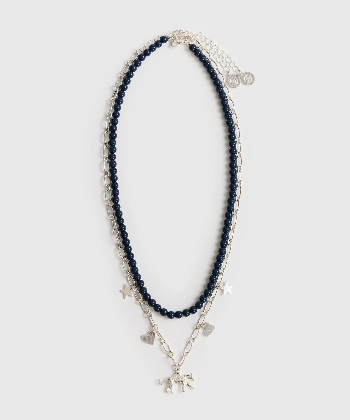 Collar Doble Con Eslabones Y Mostacillas.