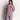 Pijama Vichy morado de Lounge, camisero de manga corta con diseño bordado y bolsillo frontal.