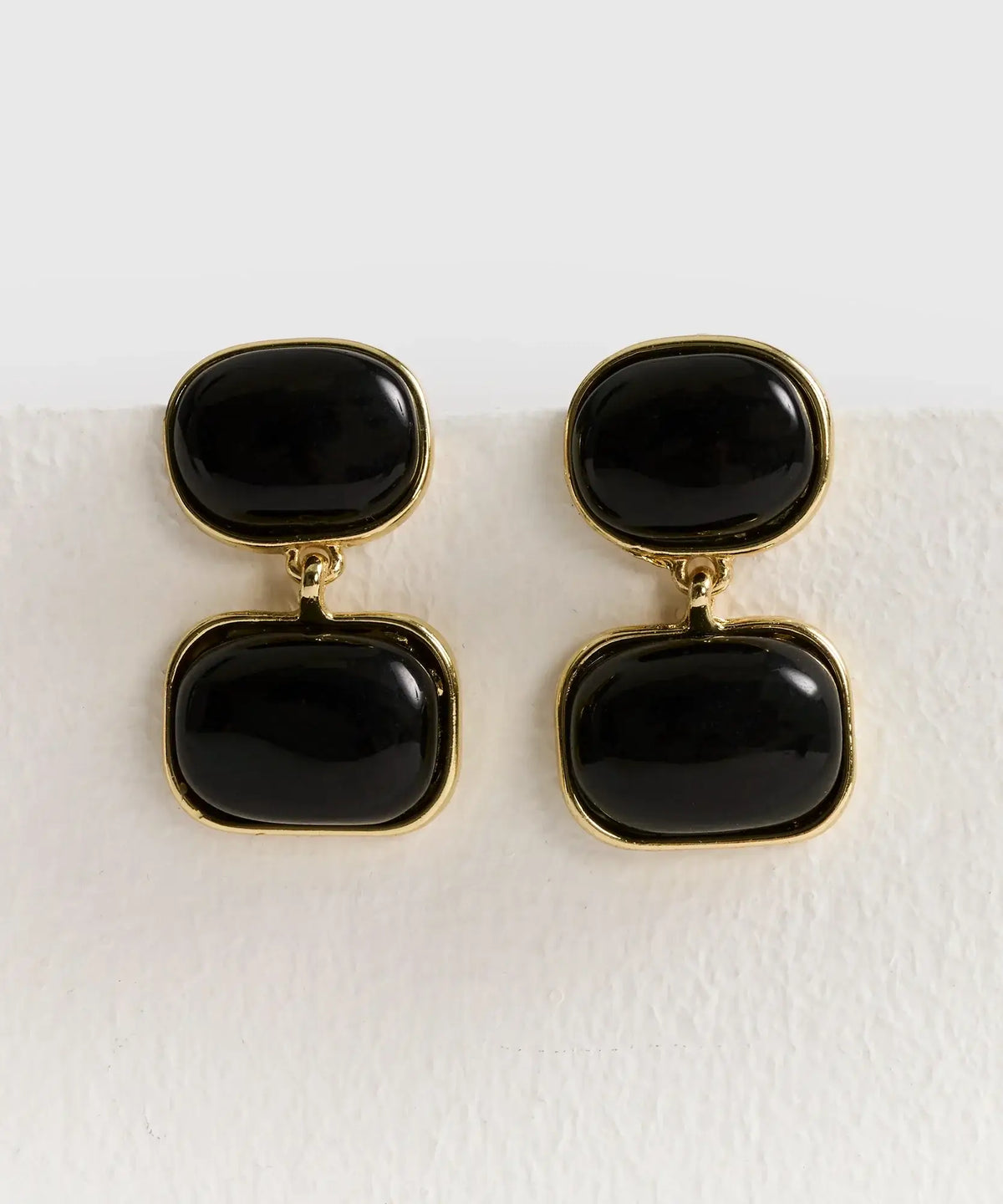 Aros Piedras De Resina - Negro