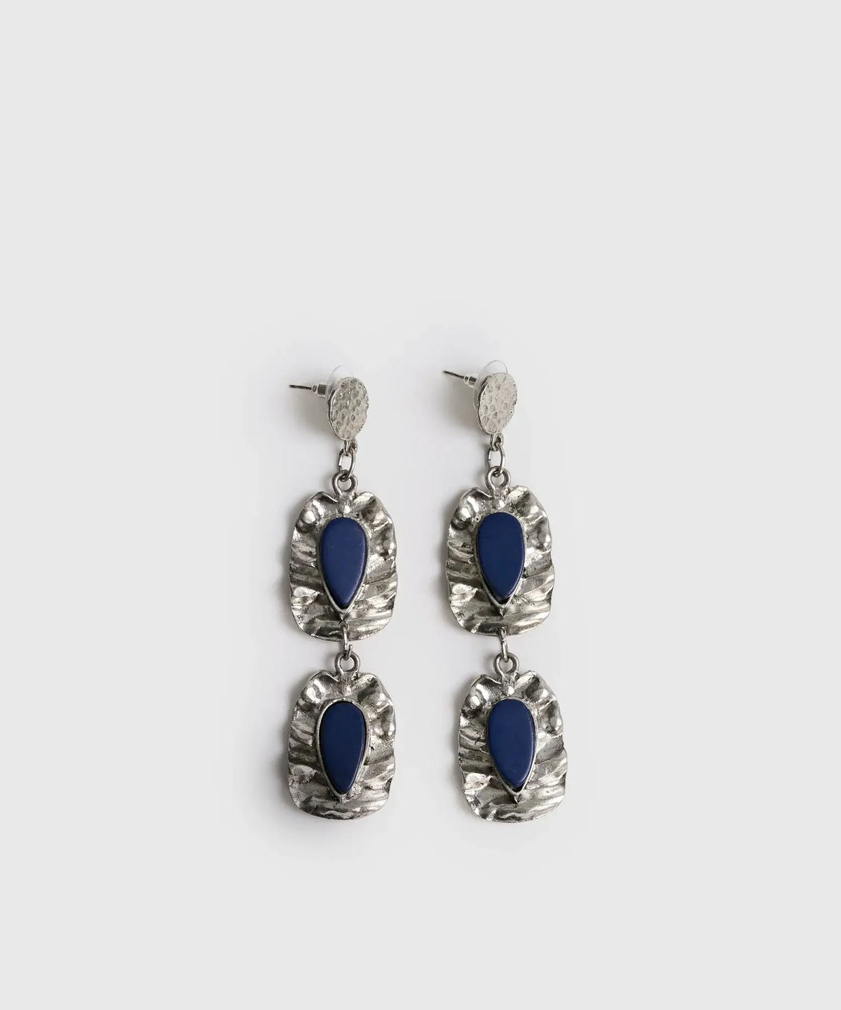 Aros Largos Piedras - Plateado