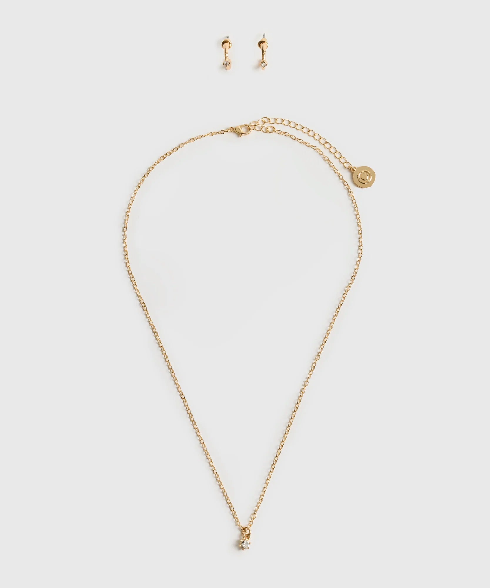 Set Collar Y Aros Detalle De Strass