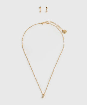 Set Collar Y Aros Detalle De Strass
