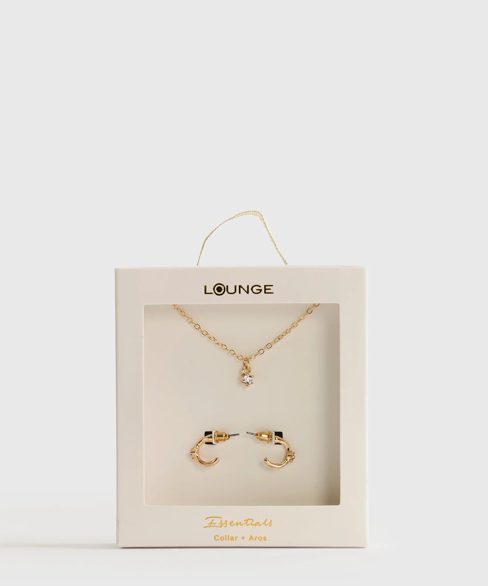 Set Collar Y Aros Detalle De Strass