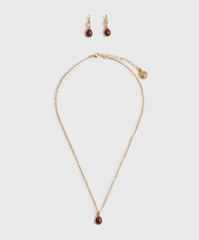 Set Collar Y Aros Piedra