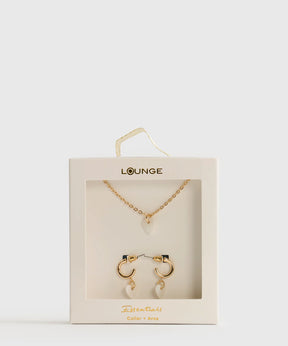 Set Collar Y Aros Corazón