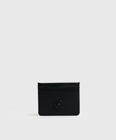 Tarjetero Básico negro de nylon Lounge con borde efecto cuero y ranuras para tarjetas.