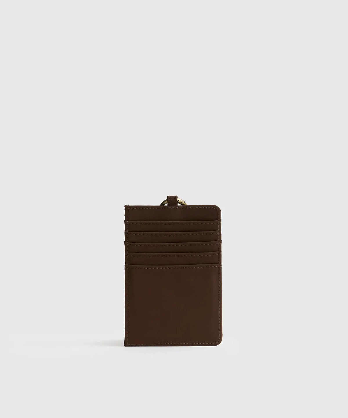 Tarjetero Alargado Street de Lounge, nylon con borde efecto cuero y argolla, seis compartimientos para tarjetas.