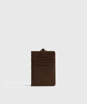 Tarjetero Alargado Street de Lounge, nylon con borde efecto cuero y argolla, seis compartimientos para tarjetas.