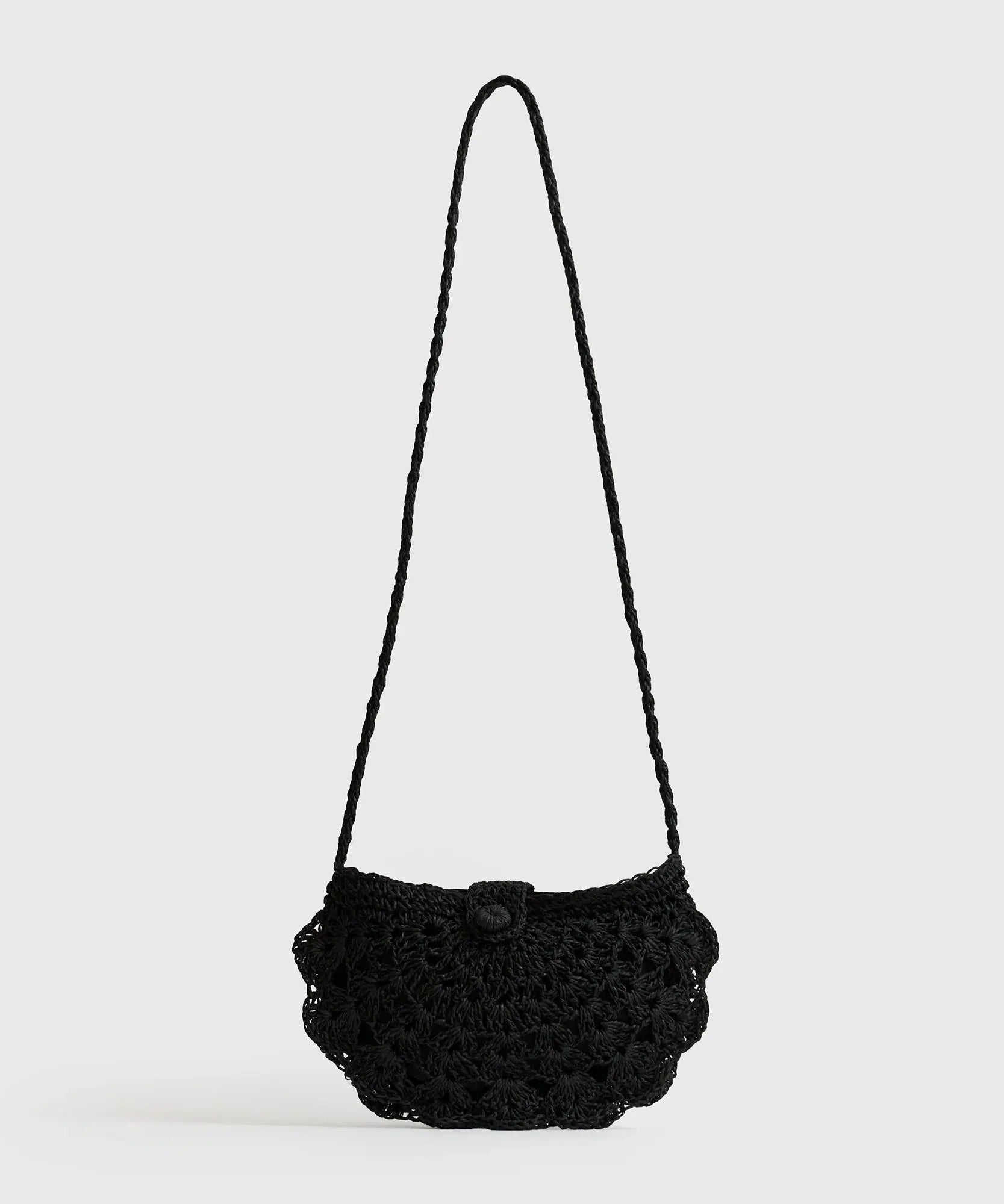 Cartera Bandolera Medialuna Tejida