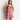 Set Pijama Dreamy de Lounge en color rosado con encaje y estampado de rectángulos, incluye short y colet a juego.