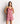 Set Pijama Dreamy de Lounge en color rosado con encaje y estampado de rectángulos, incluye short y colet a juego.