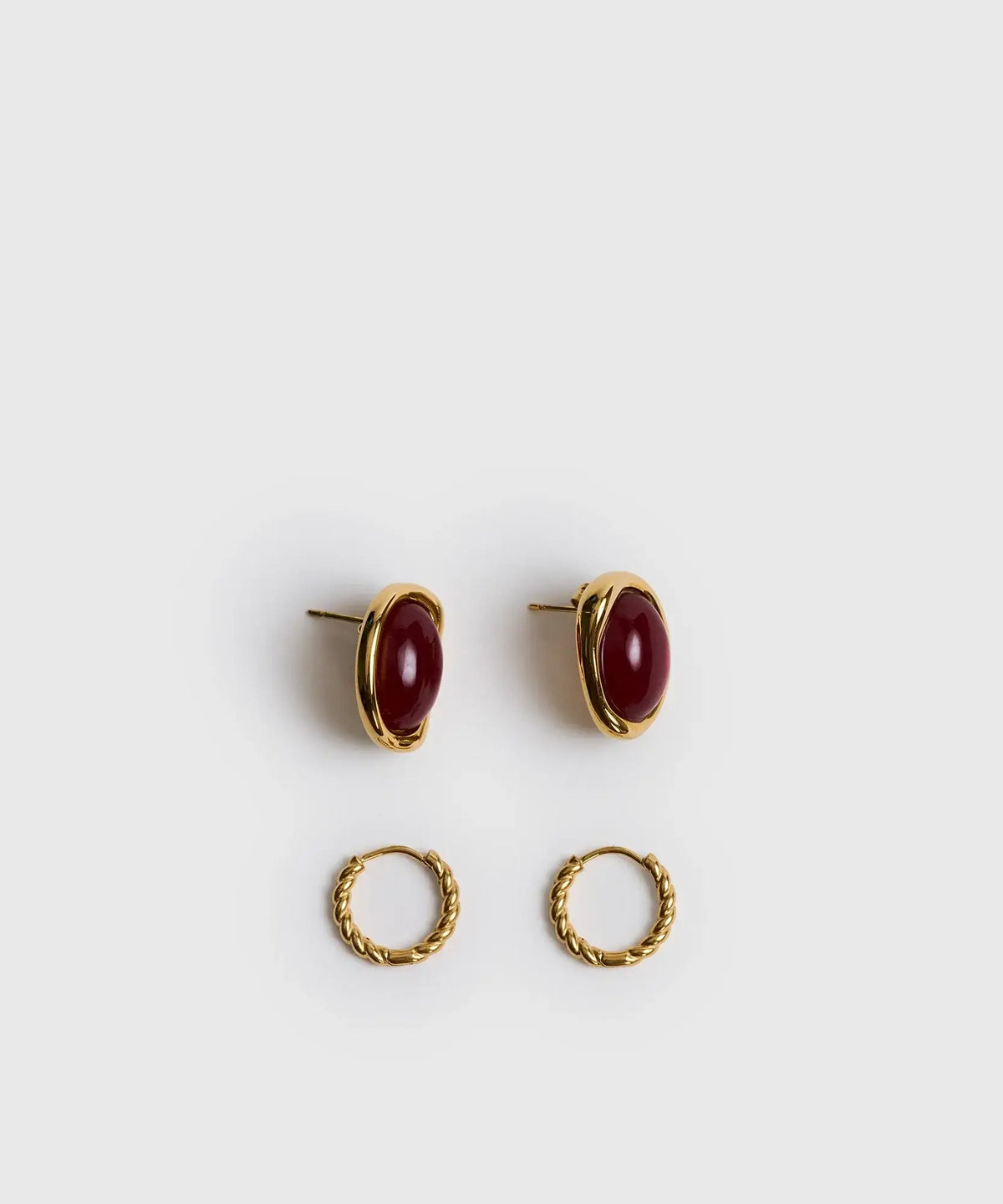 Set Aros Piedra - Dorado