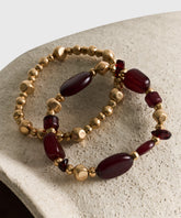 Set Pulseras Mostacillas Bicolor