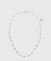 Collar Corazones Mini de Lounge, collar de cadena delgada con mini corazones en acero plateado.