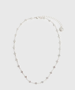 Collar Corazones Mini de Lounge, collar de cadena delgada con mini corazones en acero plateado.