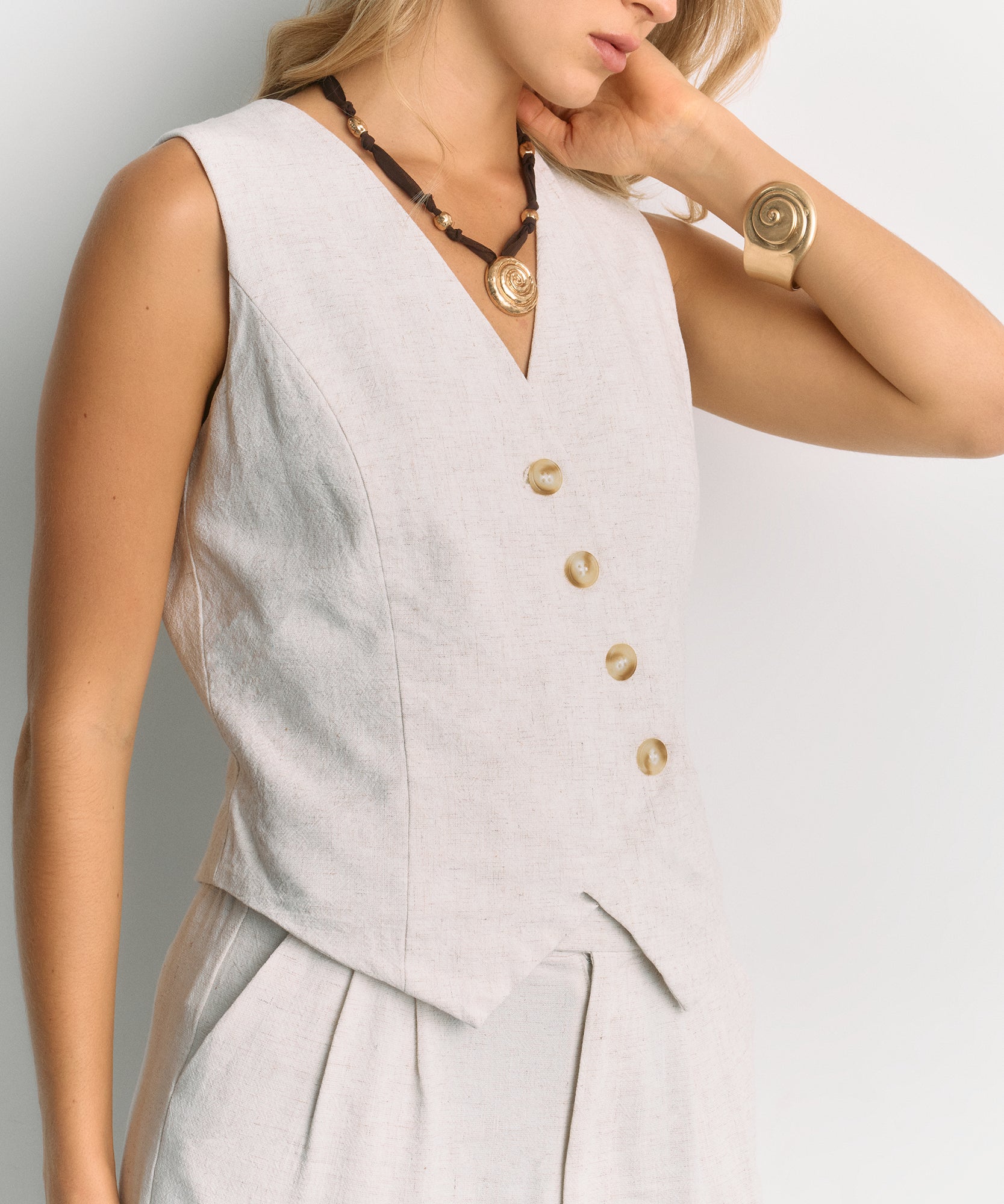 Vest Palmeira Cruzado Clásico