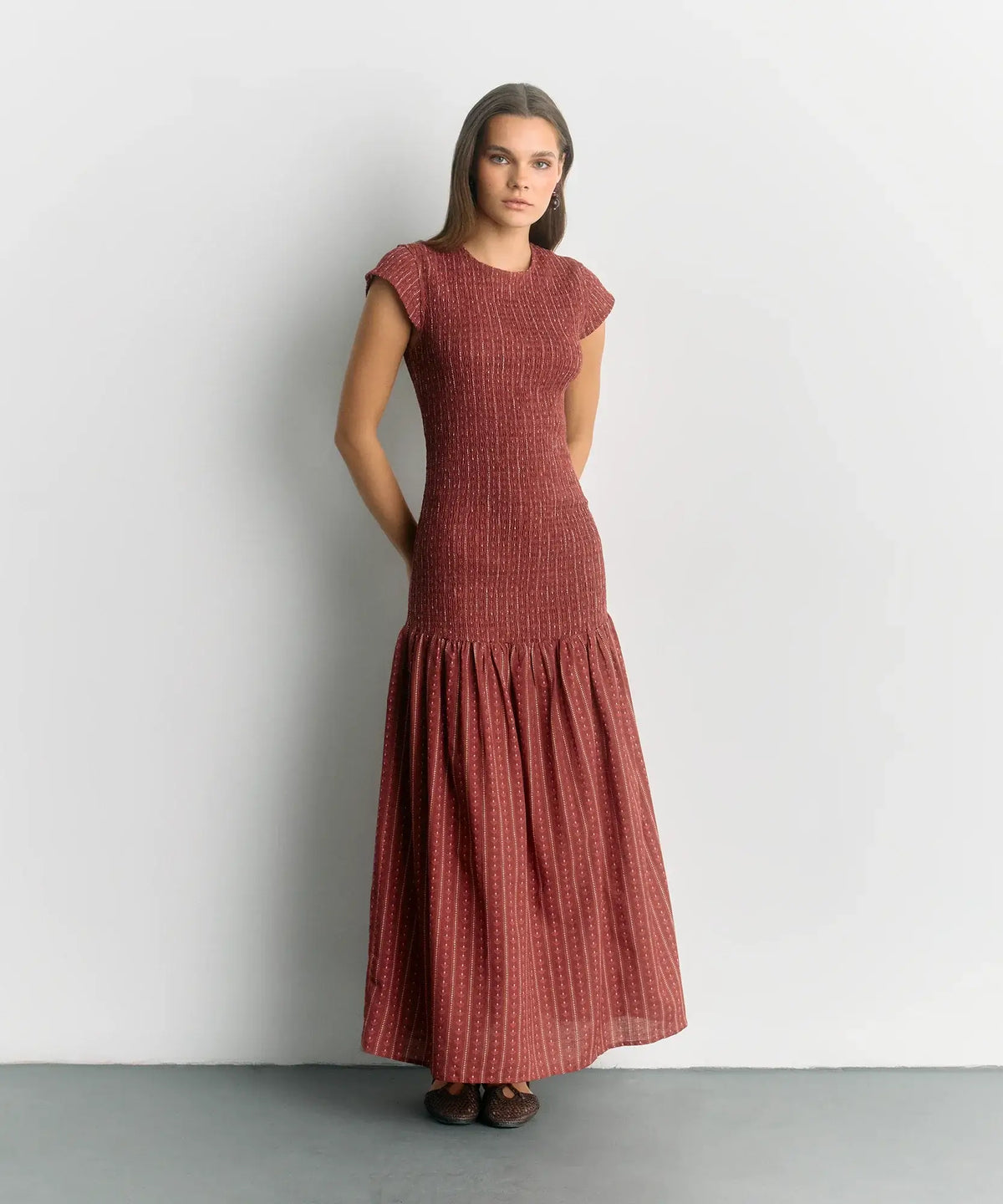 Vestido Largo Panal Flores Paradiso