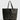 Bolso De Playa Canvas Paradiso de Lounge, negro con estampado de cebra, sin cierre y con asas, bolsillo interior pequeño.