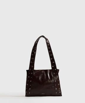 Cartera De Hombro Charol Eyelets