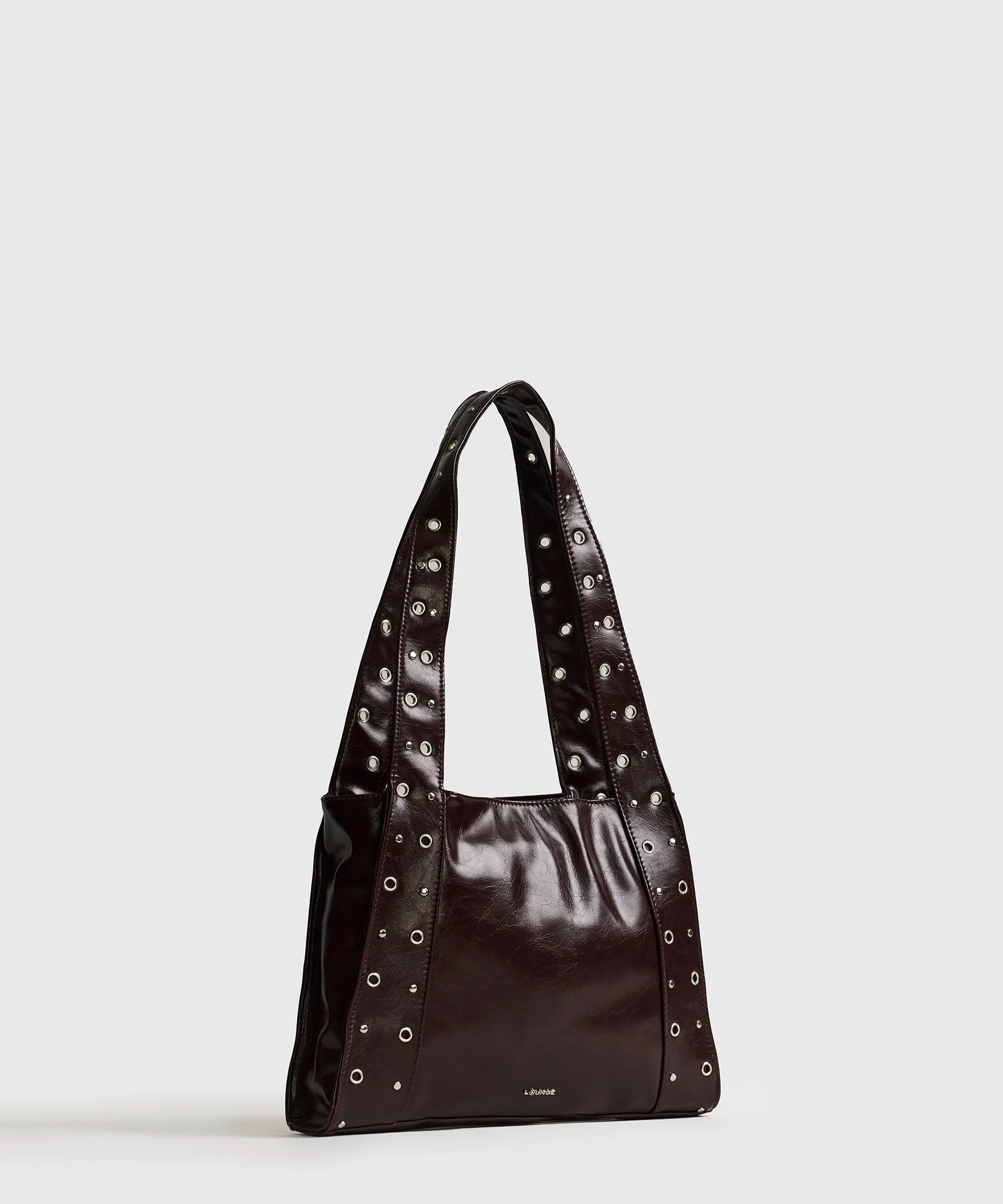 Cartera De Hombro Charol Eyelets