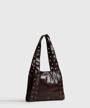 Cartera De Hombro Charol Eyelets