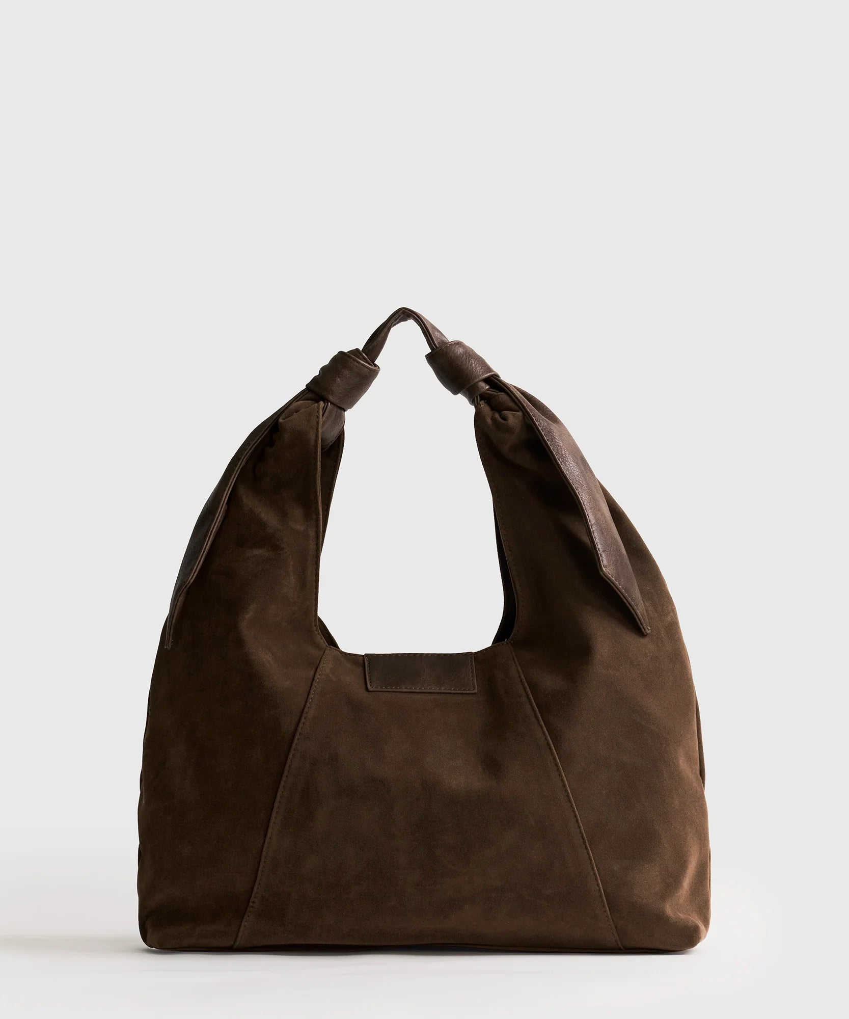 Cartera De Hombro Medialuna Nudo Suede Woman