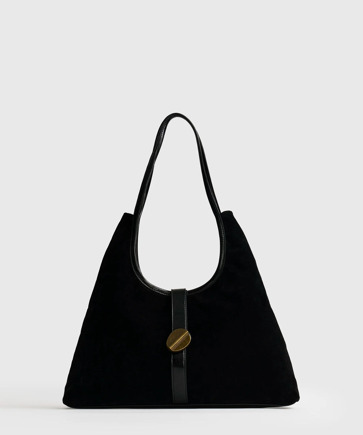 Cartera De Hombro Fake Suede Broche