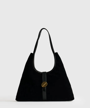 Cartera De Hombro Fake Suede Broche