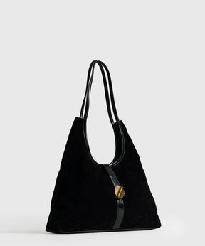 Cartera De Hombro Fake Suede Broche
