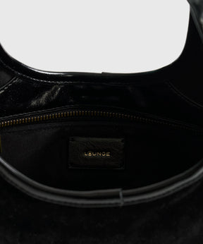 Cartera De Hombro Fake Suede Broche
