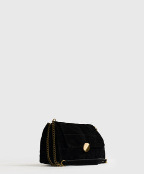 Cartera De Hombro Fake Suede Costuras