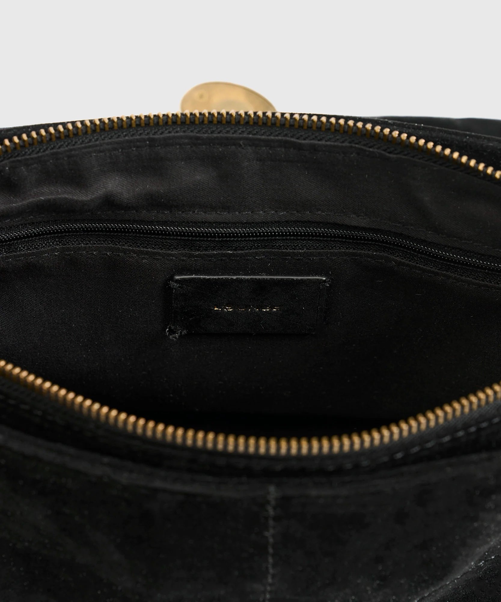 Cartera De Hombro Fake Suede Costuras