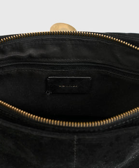 Cartera De Hombro Fake Suede Costuras