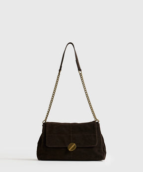 Cartera De Hombro Fake Suede Costuras