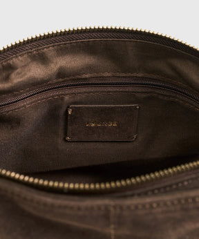 Cartera De Hombro Fake Suede Costuras