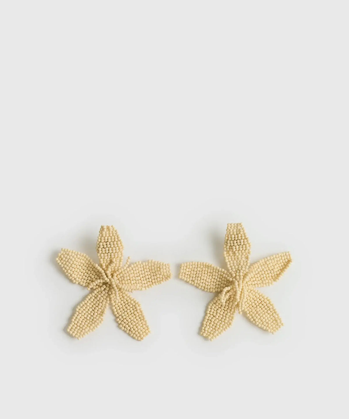 Aros Mostacillas Flor - Blanco