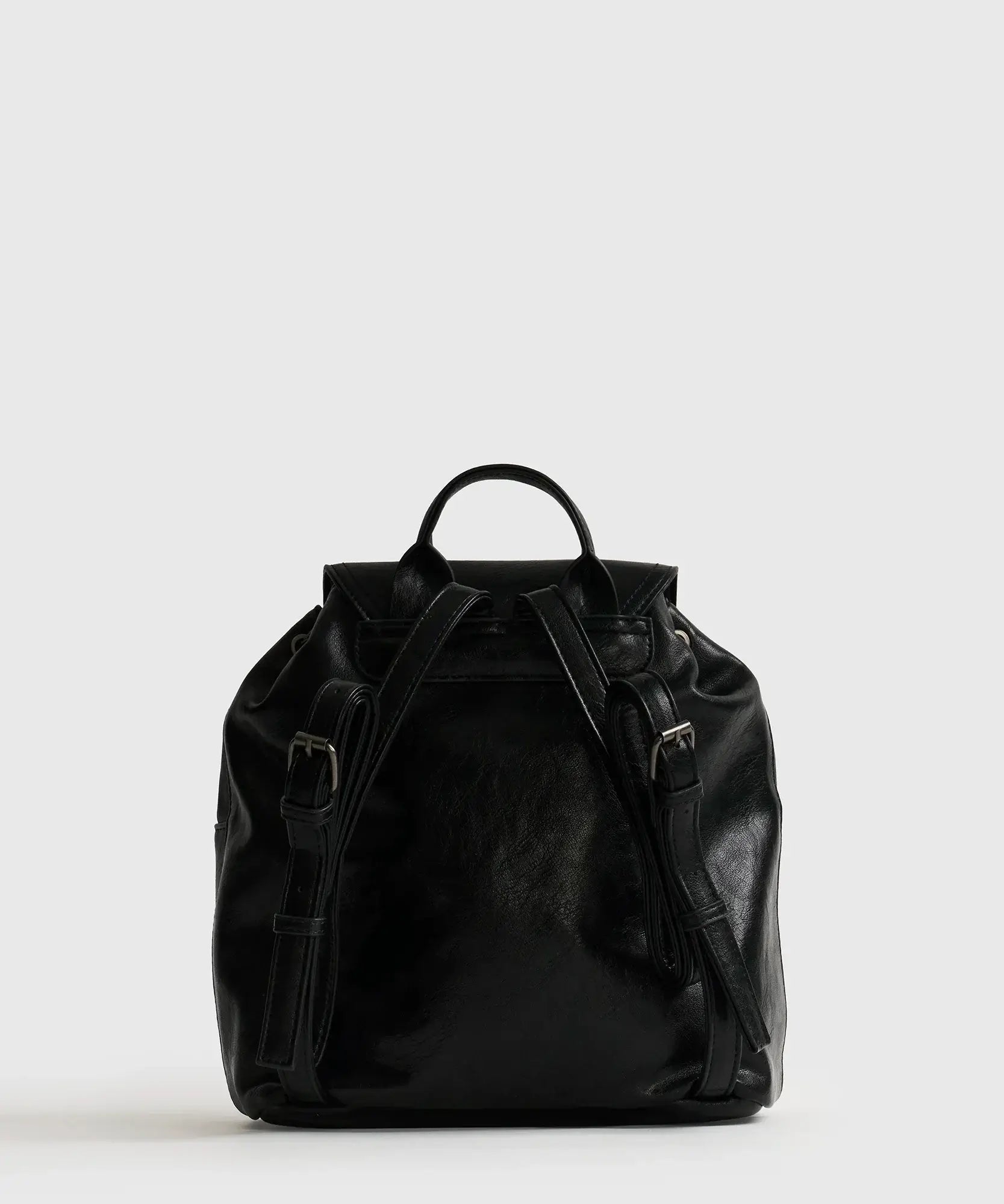Mochila Icons Woman de Lounge, mochila mediana negra con bolsillo frontal y cierre ajustable.