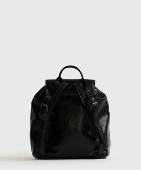Mochila Icons Woman de Lounge, mochila mediana negra con bolsillo frontal y cierre ajustable.