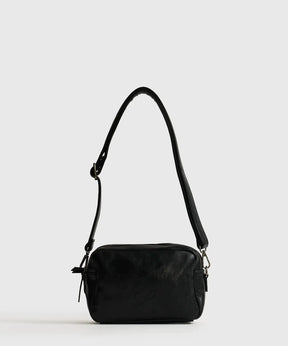 Cartera Bandolera Icons Woman de Lounge, bolso negro pequeño con dos compartimentos y strap ajustable.