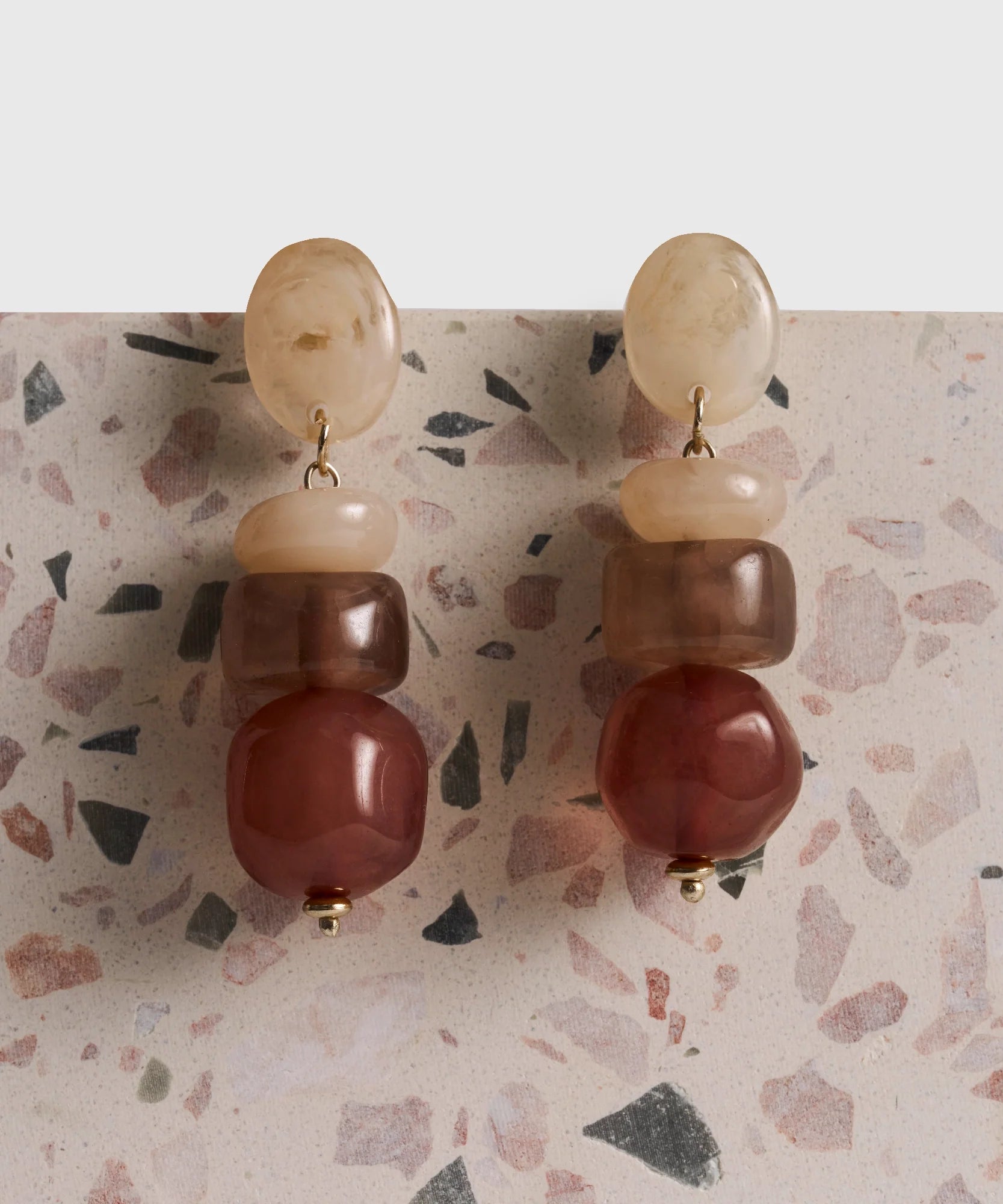 Aros Colgantes Piedras De Resina