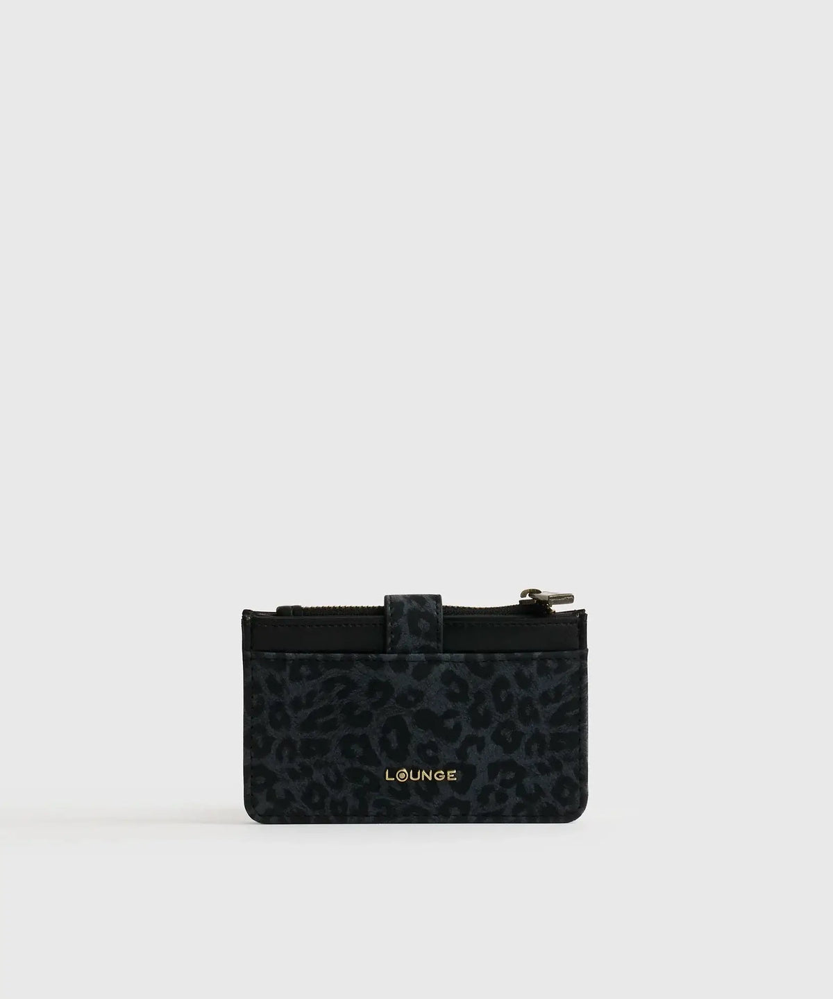 Billetera Broche Street de Lounge, pequeña, negra con múltiples compartimentos y broche para mayor seguridad.
