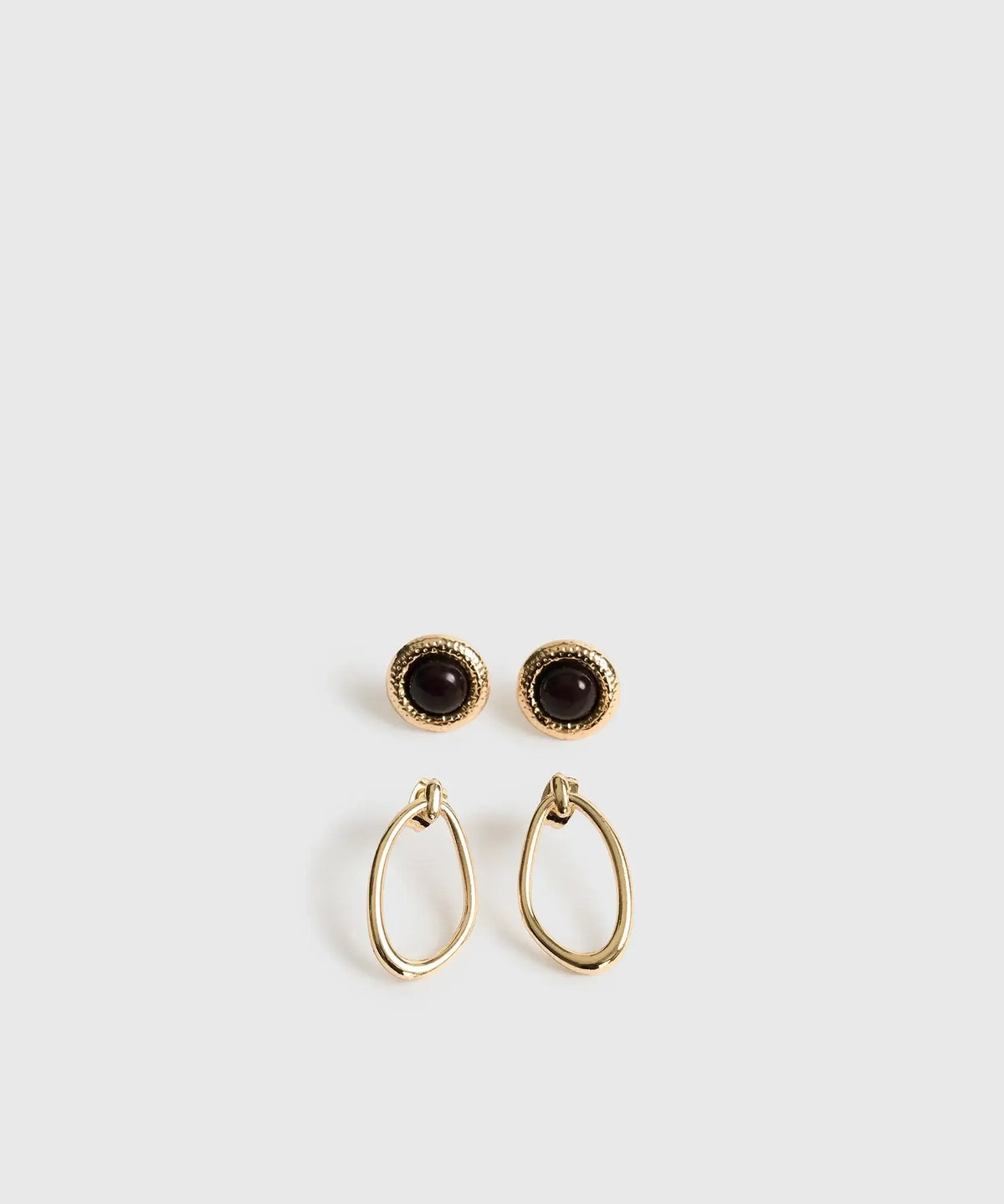 Set Aros Acero Inoxidable Piedra