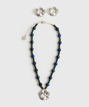 Set Collar Y Aros Caja Flores