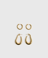 Set Aros Argollas Acero Inoxidable Woman